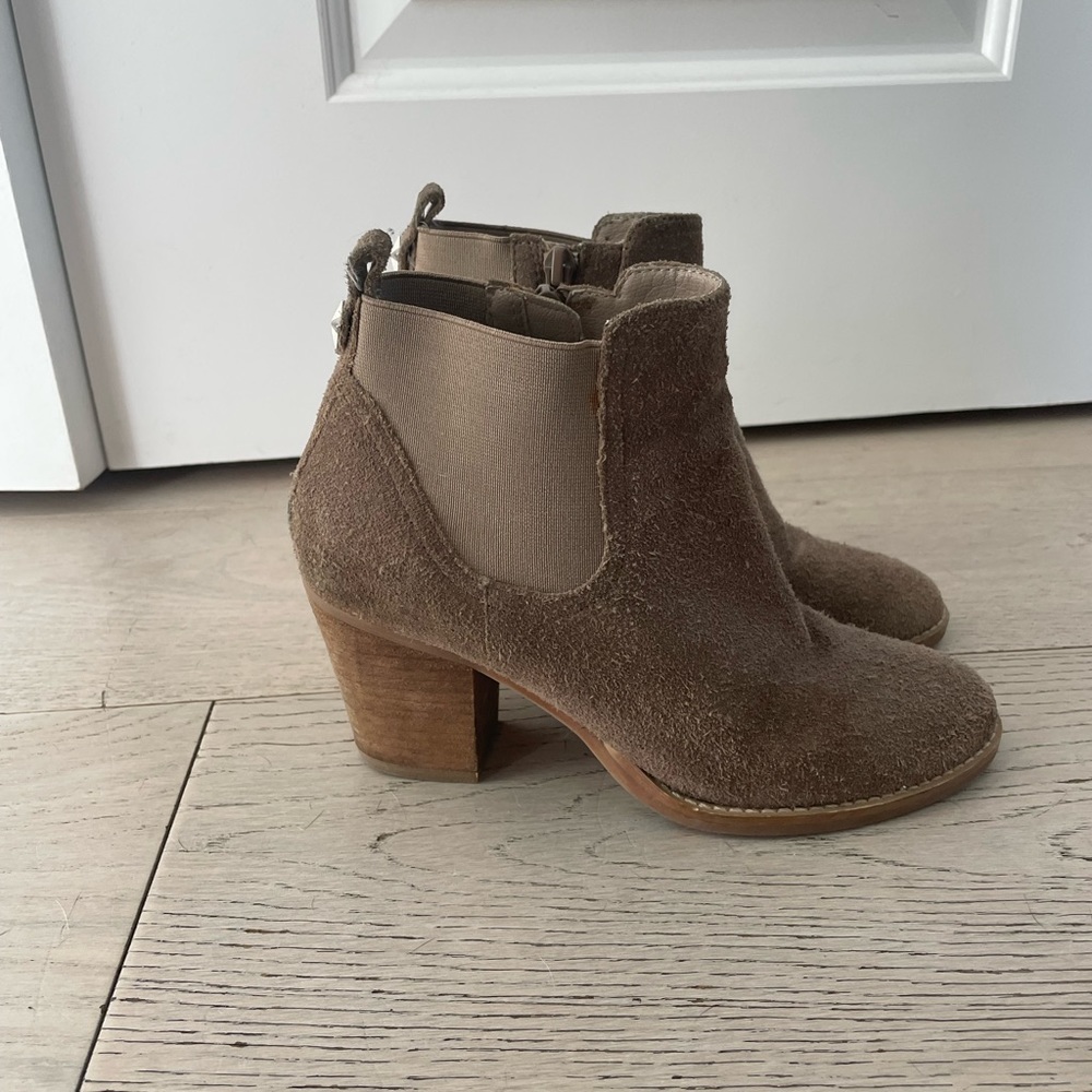 Tan suede booties